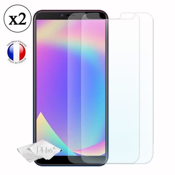 Pack 2 skärmskydd i härdat glas med hög genomskinlighet, ultraresistent, ultratunn, kompatibel för Coolpad cool