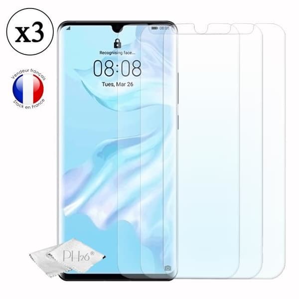 Huawei P30 pro Pack 3 skärmskydd i härdat glas med hög transparens, ultrabeständig, ultratunn, anti-märken,