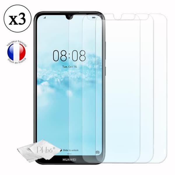 Skydd film - Huawei - Y6 Prime 2019 - Härdat glas - Ultra tunn - Pack av 3