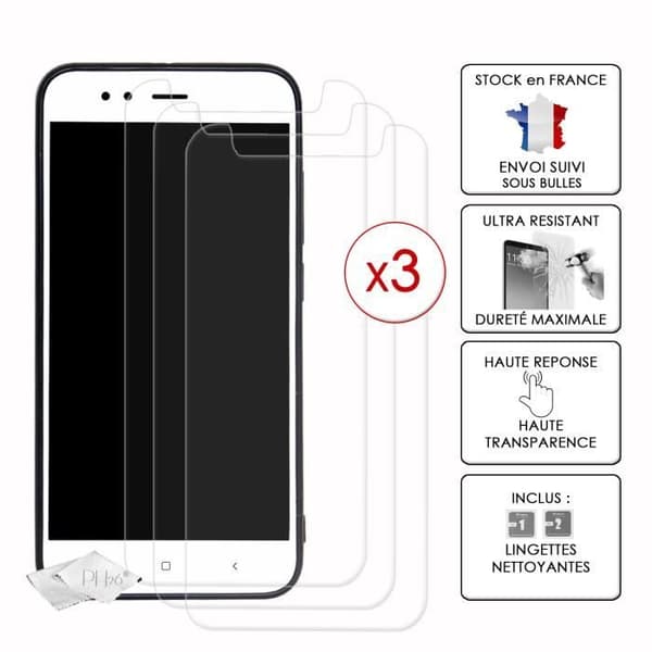 Pack 3 skärmskydd för Realme Narzo 10A i ultrabeständigt härdat glas (Maximal hårdhet)