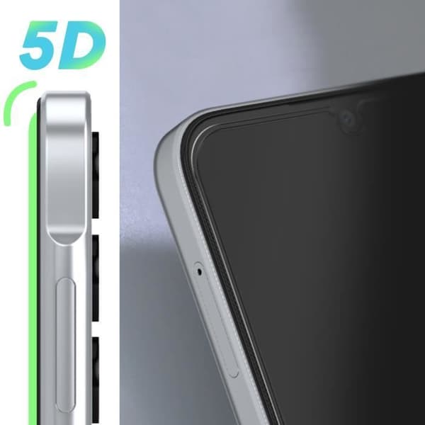Härdat glas - AVIZAR - Samsung Galaxy A25 - Transparent svart - Ultratunt - Reptålig