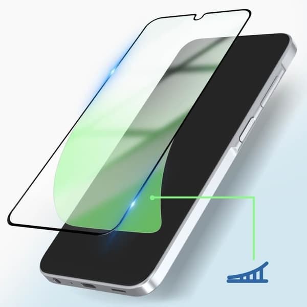 Härdat glas - AVIZAR - Samsung Galaxy A25 - Transparent svart - Ultratunt - Reptålig