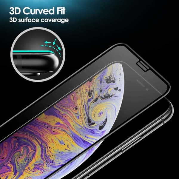 3x Hærdet glasafdækning iPhone 11 Pro Max / Xs Max 5D Full Fit