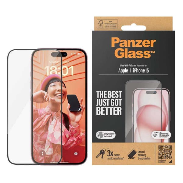 Panzer Glass Iphone 15 Skærmbeskytter Transparent