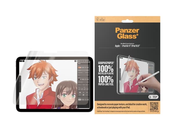 PanzerGlass ® GraphicPaper® näytönsuoja iPad Air 11" 2024 | iPad 10.9" | Ultra-Wide Fit, polyeteenitereftalaattikalvo (PET), 34 g, 1 kpl