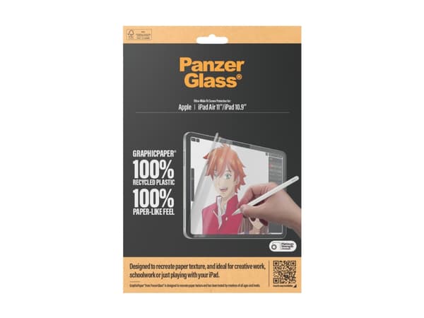 PanzerGlass ® GraphicPaper® näytönsuoja iPad Air 11" 2024 | iPad 10.9" | Ultra-Wide Fit, polyeteenitereftalaattikalvo (PET), 34 g, 1 kpl
