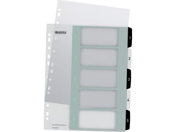 Leitz WOW skilleark polypropylen (PP) svart - hvit (12130000)