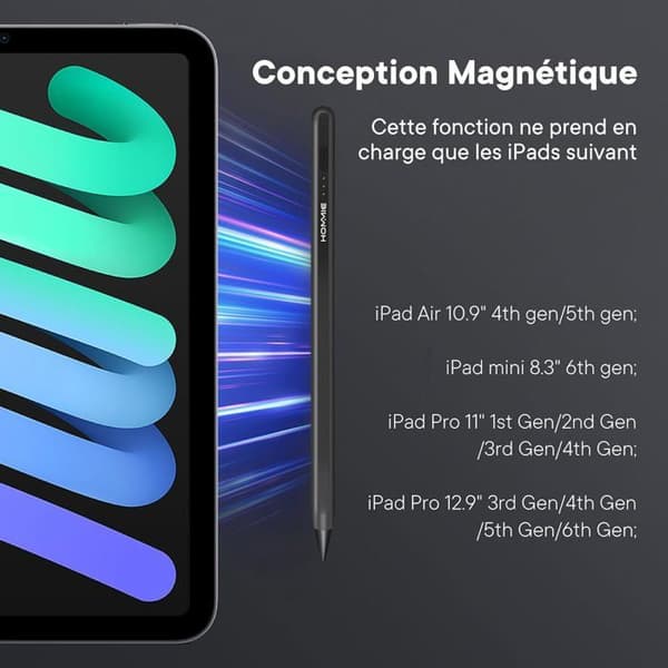 iPad Stylus Pen för iPad 2018-2023 med lutningsavkänning och magnetisk för iPad 6,7,8,9/Mini 5,6/iPad Air 3,4,5/Pro 12,9"/11"
