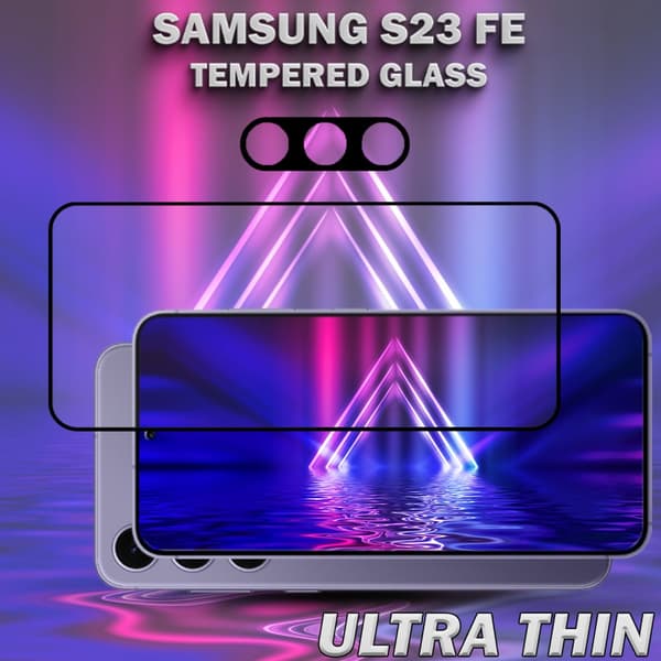 1-Pack SAMSUNG S23 FE Skärmskydd & 1-Pack linsskydd - Härdat Glas 9H - Super kvalitet 3D