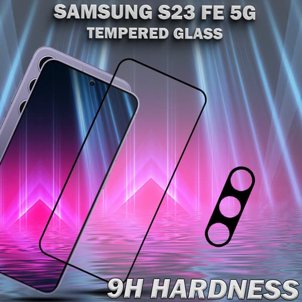 1-Pack SAMSUNG S23 FE 5G Skärmskydd & 1-Pack linsskydd - Härdat Glas 9H - Super kvalitet 3D