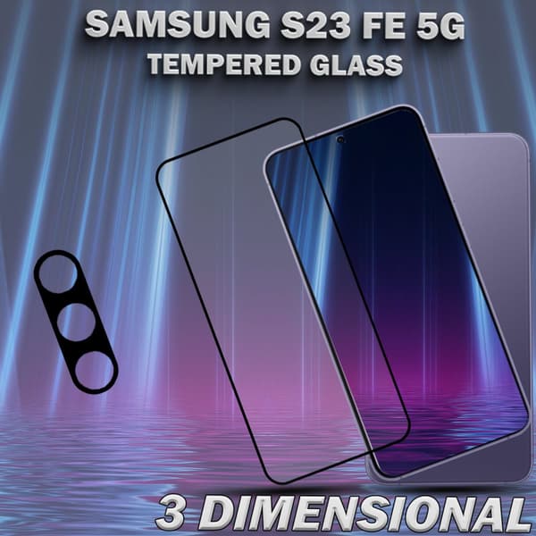 1-Pack SAMSUNG S23 FE 5G Skärmskydd & 1-Pack linsskydd - Härdat Glas 9H - Super kvalitet 3D