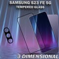 Miniatyrbild 4 av 5: 1-Pack SAMSUNG S23 FE 5G Skärmskydd & 1-Pack linsskydd - Härdat Glas 9H - Super kvalitet 3D