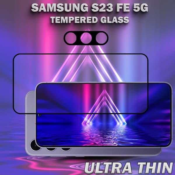 1-Pack SAMSUNG S23 FE 5G Skärmskydd & 1-Pack linsskydd - Härdat Glas 9H - Super kvalitet 3D