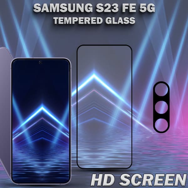 1-Pack SAMSUNG S23 FE 5G Skärmskydd & 1-Pack linsskydd - Härdat Glas 9H - Super kvalitet 3D