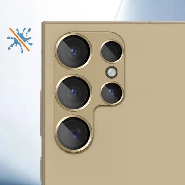 Kameraskydd - ENKAY - Samsung Galaxy S24 Ultra - 9H härdat glas - Reptålig - Guld