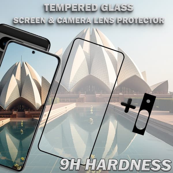 1-Pack GOOGLE PIXEL 8A Skärmskydd & 1-Pack linsskydd - Härdat Glas 9H - Super kvalitet 3D