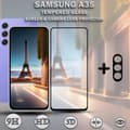 Miniatyrbild 1 av 5: 1-Pack SAMSUNG A35 Skärmskydd & 1-Pack linsskydd - Härdat Glas 9H - Super kvalitet 3D