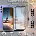 Miniatyrbild 1 av 5: 2-Pack SAMSUNG A35 5G Skärmskydd & 2-Pack linsskydd - Härdat Glas 9H - Super kvalitet 3D