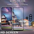 Miniatyrbild 2 av 5: 1-Pack SAMSUNG A55 Skärmskydd & 1-Pack linsskydd - Härdat Glas 9H - Super kvalitet 3D