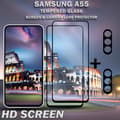 Miniatyrbild 2 av 5: 2-Pack SAMSUNG A55 Skärmskydd & 2-Pack linsskydd - Härdat Glas 9H - Super kvalitet 3D
