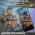 Miniatyrbild 4 av 5: 2-Pack SAMSUNG A55 5G Skärmskydd & 1-Pack linsskydd - Härdat Glas 9H - Super kvalitet 3D
