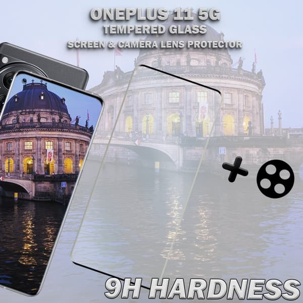 1-Pack ONEPLUS 11 5G Skärmskydd & 1-Pack linsskydd - Härdat Glas 9H - Super kvalitet 3D