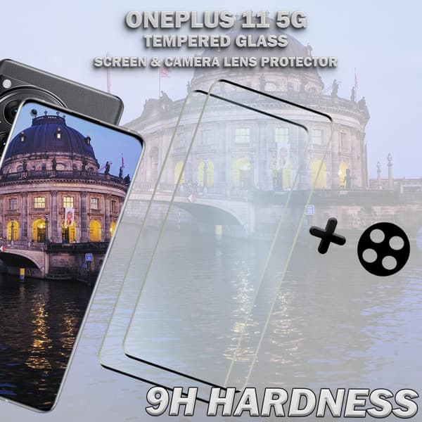 2-Pack ONEPLUS 11 5G Skärmskydd & 1-Pack linsskydd - Härdat Glas 9H - Super kvalitet 3D