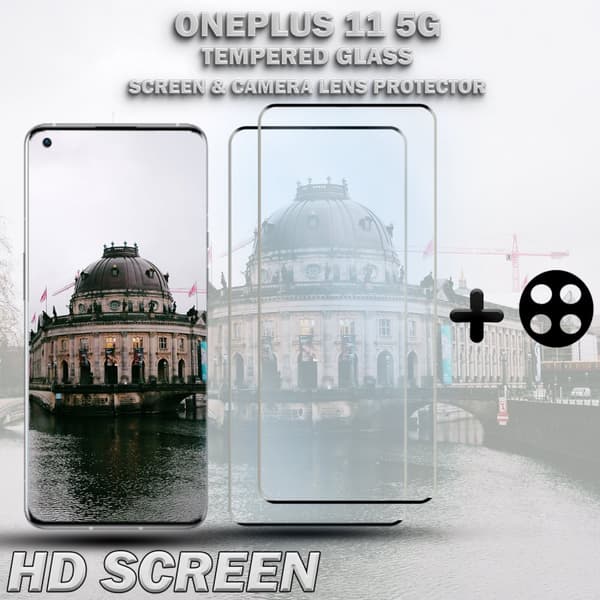 2-Pack ONEPLUS 11 5G Skärmskydd & 1-Pack linsskydd - Härdat Glas 9H - Super kvalitet 3D