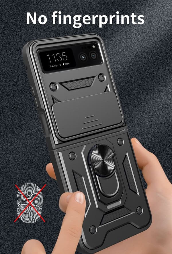 INF Veske med skyvekameradeksel og ringstativ for Motorola MOTO Razr 40 Ultra