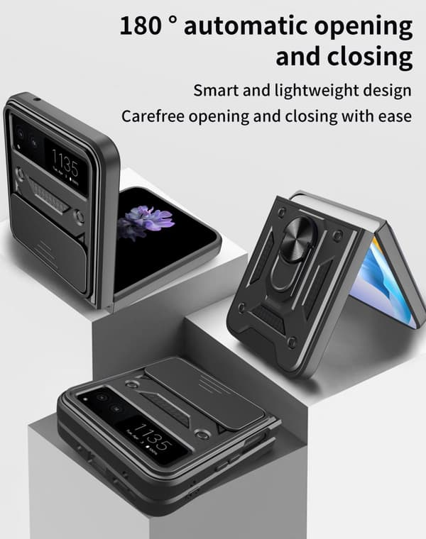 INF Veske med skyvekameradeksel og ringstativ for Motorola MOTO Razr 40 Ultra