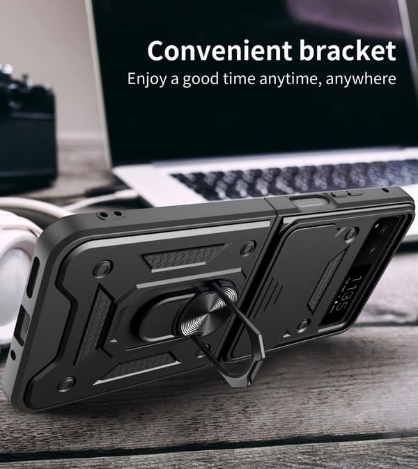 INF Veske med skyvekameradeksel og ringstativ for Motorola MOTO Razr 40 Ultra