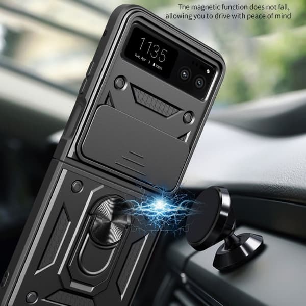 INF Veske med skyvekameradeksel og ringstativ for Motorola MOTO Razr 40 Ultra