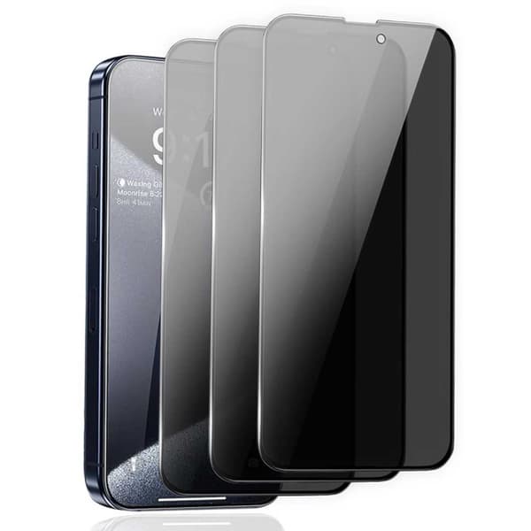 3-Pack iPhone 14 Pro Privacy Skjermbeskytter Full dekning HD herdet glass