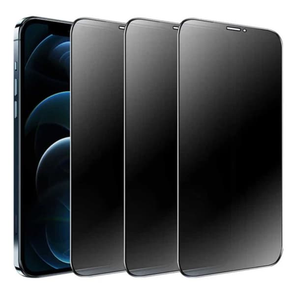 3-Pack iPhone 12 Privacy Skärmskydd Heltäckande HD Härdat Glas