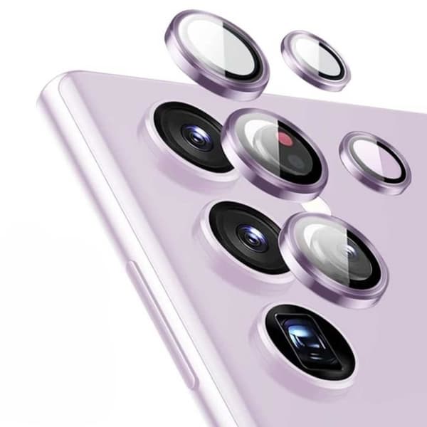 Samsung Galaxy S23 Ultra Kameraskydd Metall Härdat Glas Lila