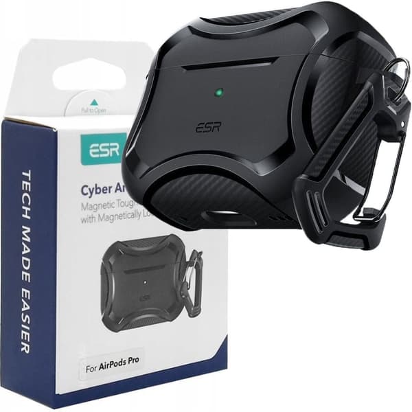 ESR CYBER ARMOR HALOLOCK MAGSAFE APPLE AIRPODS PRO 1/2 SVART