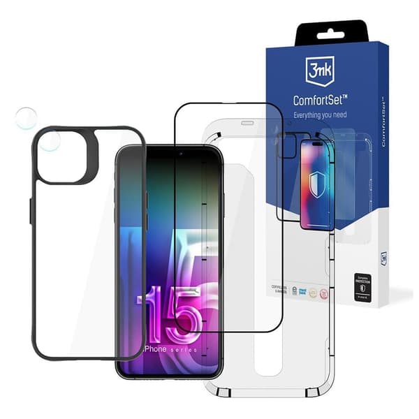 Apple iPhone 15 - 3mk Comfort Set 4 i 1