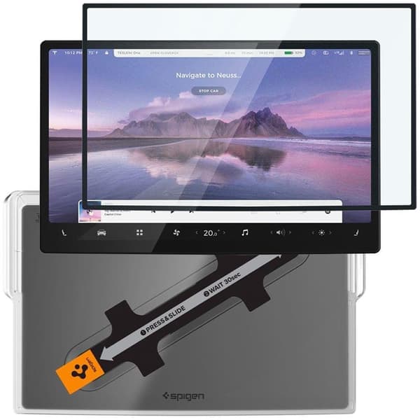 HERDET GLASS SPIGEN GLAS.TR "EZ FIT" TESLA MODEL X 2022 / MODEL S 2021 SVART