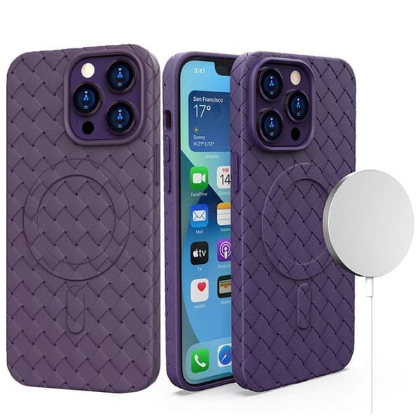 MagSafe Woven Deksel til iPhone 15 - lilla