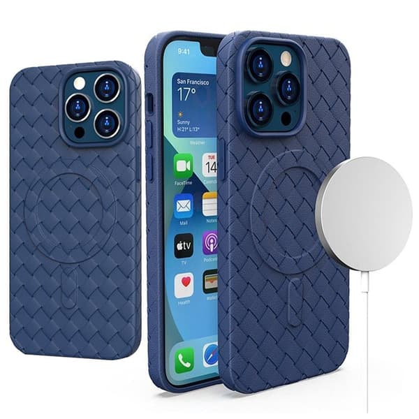MagSafe Woven Deksel til iPhone 15 - Marineblå