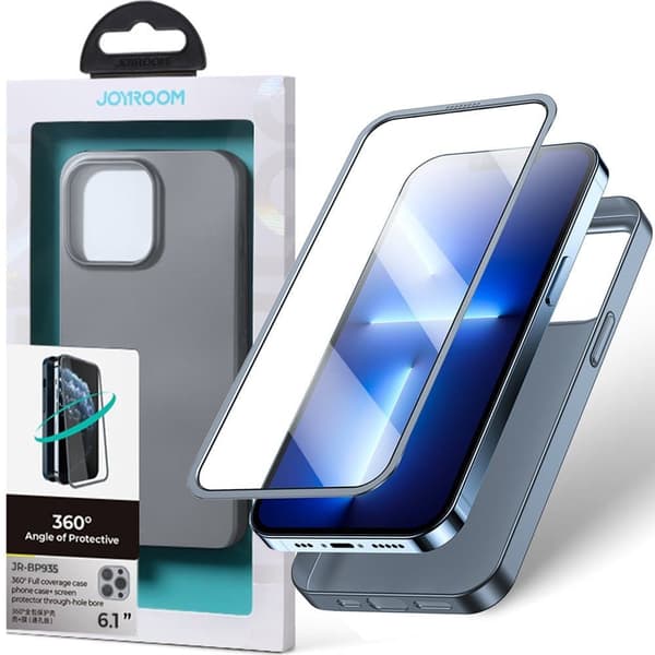 Joyroom 360 Full Case-deksel for iPhone 13 Pro bak og foran + herdet glass grå (JR-BP935 tranish)