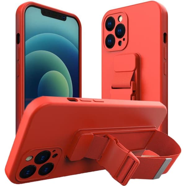Rope Case silikonetui med snor med veskesnor til Samsung Galaxy S22 Red
