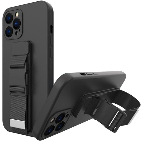 Rope Case silikonetui med snor med veskesnor til Samsung Galaxy S22 Black