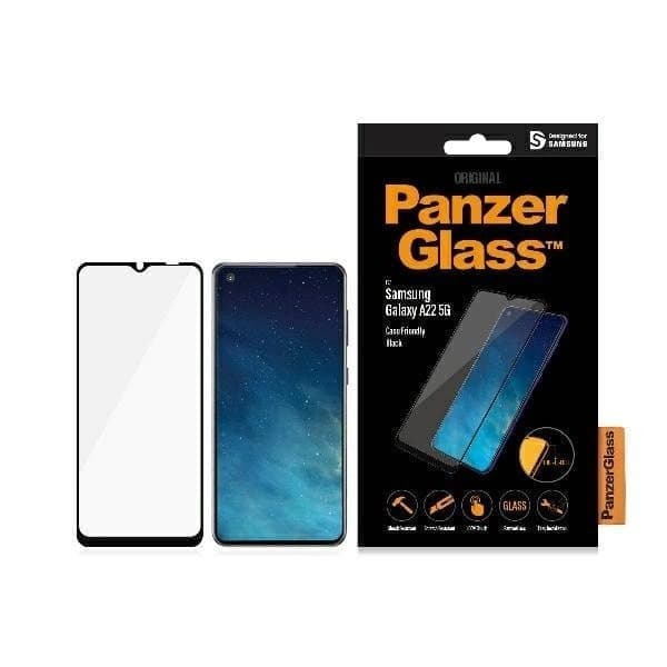 PanzerGlass E2E Standard herdet glass til Samsung Galaxy A22 5G - med sort ramme