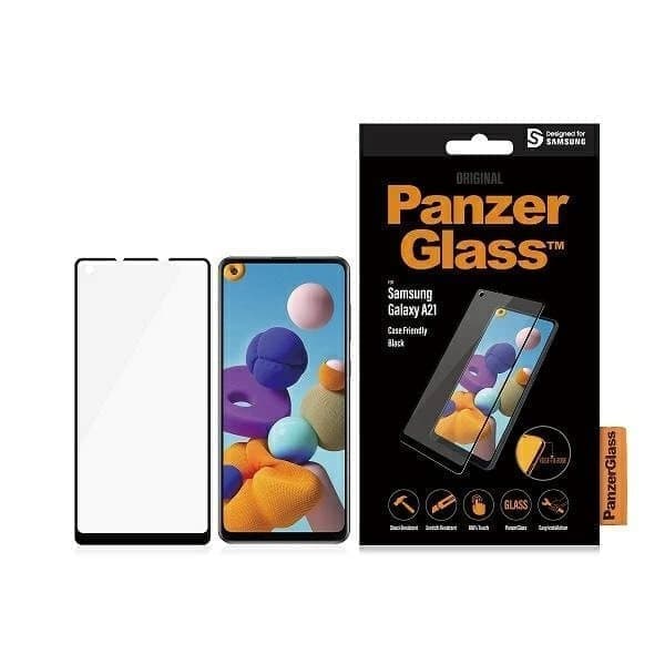 PanzerGlass E2E Standard herdet glass til Samsung Galaxy A21 - med sort ramme