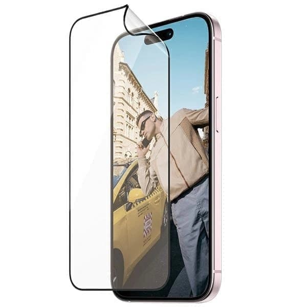 PanzerGlass Matrix Ultra-Wide-Fit hybridglass for iPhone 15 med posisjoner