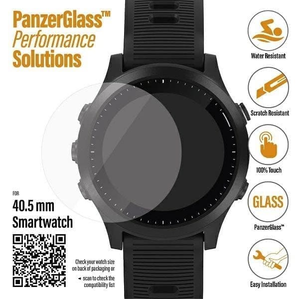 PanzerGlass SmartWatch skjermbeskytter for Garmin/Polar/Fossil smartklokker 40,5 mm