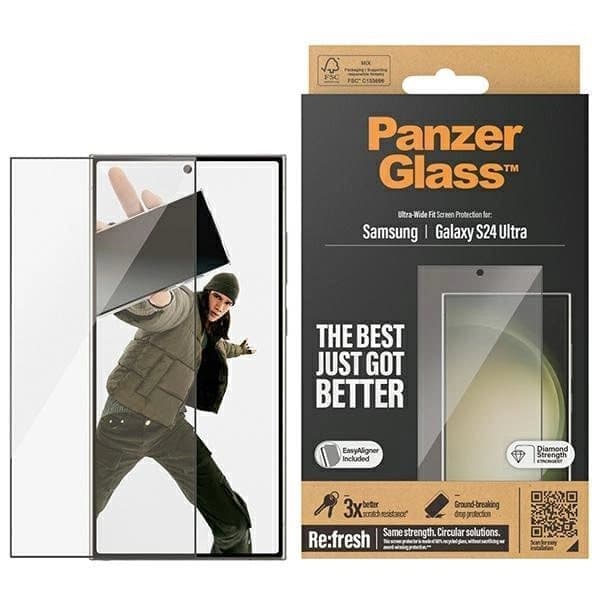 PanzerGlass Ultra-Wide Fit herdet glass med applikator for Samsung Galaxy S24 Ultra