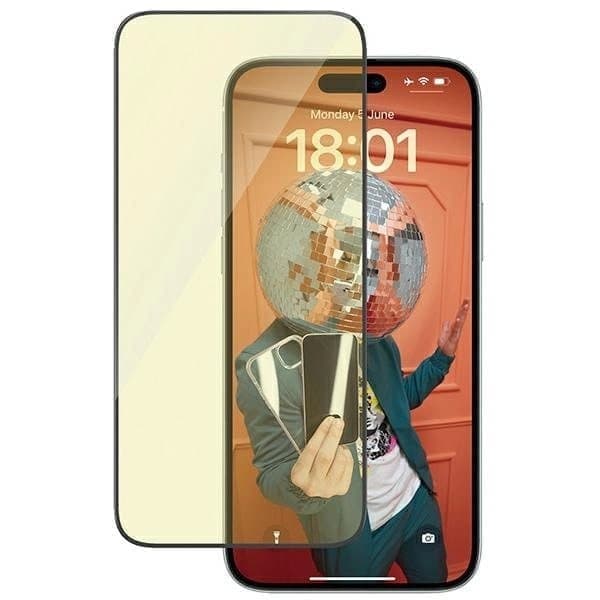 PanzerGlass Ultra-Wide Fit herdet glass med antirefleks og blått lysfilter med holder for iPhone 15 Plus