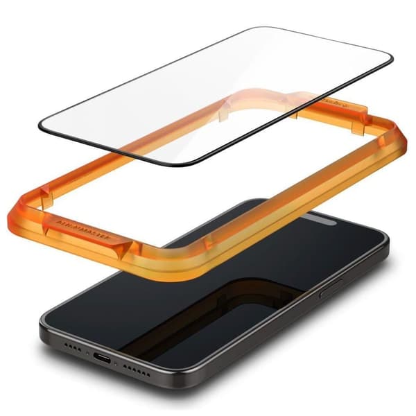 HERDET GLASS SPIGEN ALM GLASS FC 2-PACK IPHONE 15 PLUS SVART